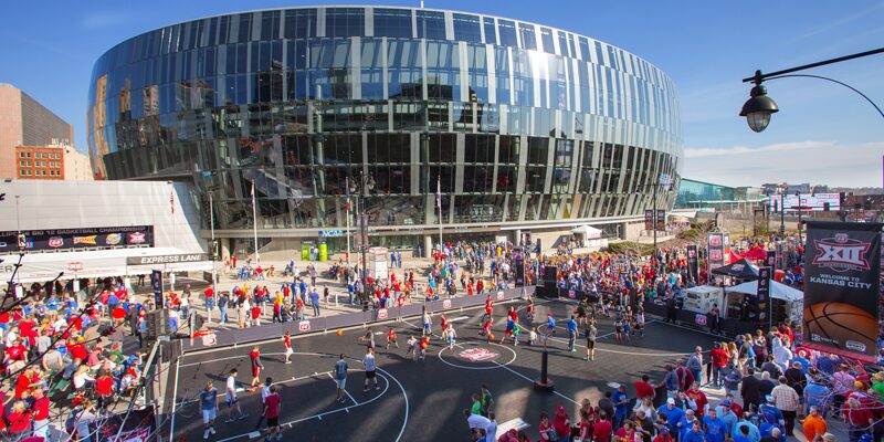 Big 12 Basketball Fan Fest outside of T-Mobile Center