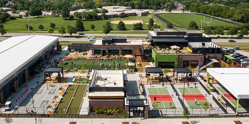 Drone photo of Chicken N Pickle Overland Park