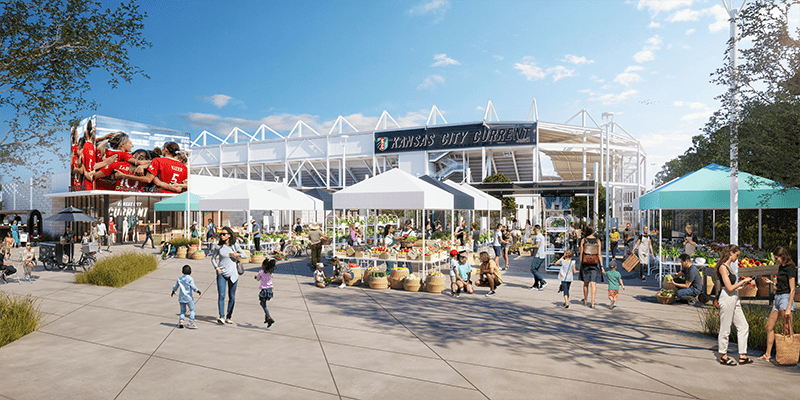 Farmers market outside KC Current stadium